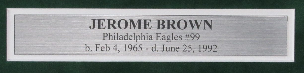 Jerome Brown Signed/Auto Index Card with 8x10 Photo Eagles Framed PSA/DNA 194131