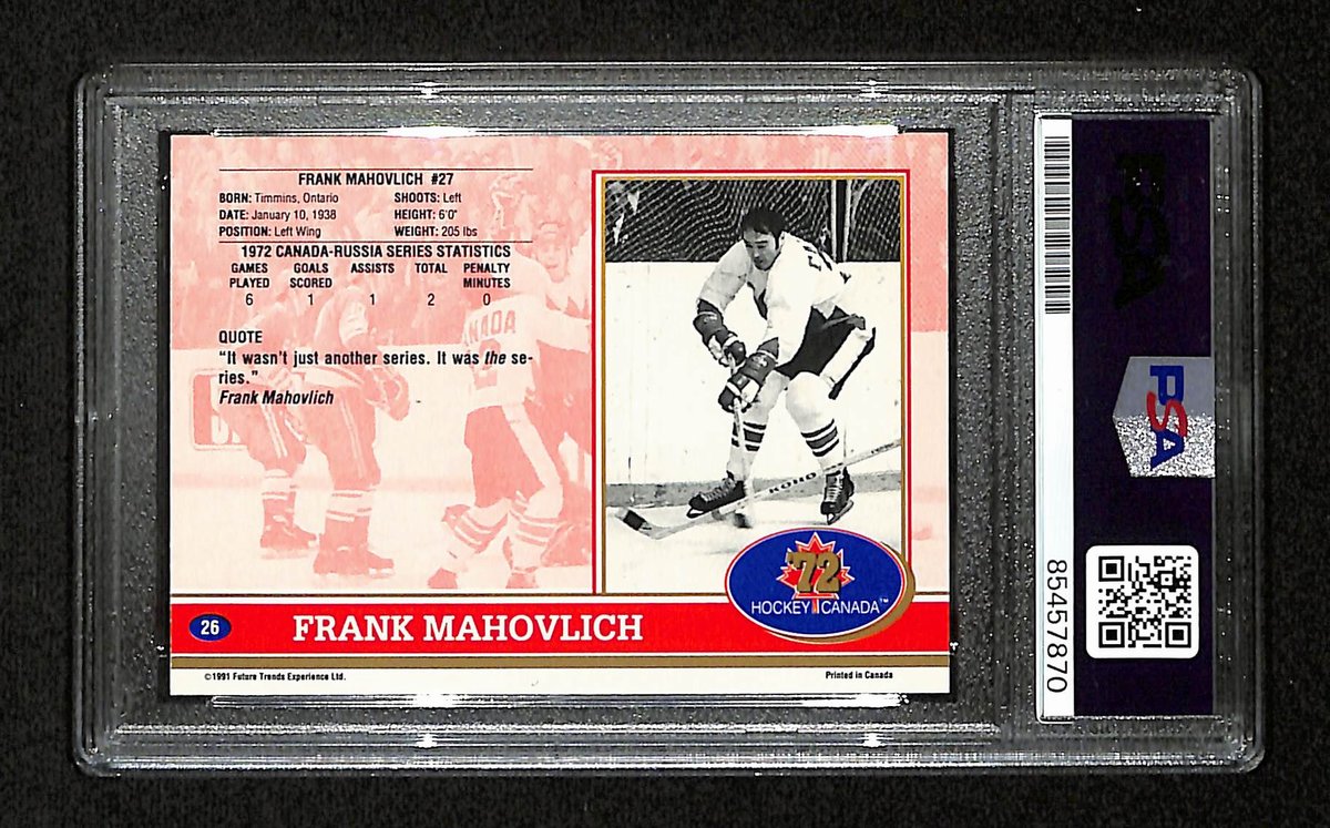 Frank Mahovlich Signed 1991 Future Trends Card #26 1972 Canada PSA/DNA 195167