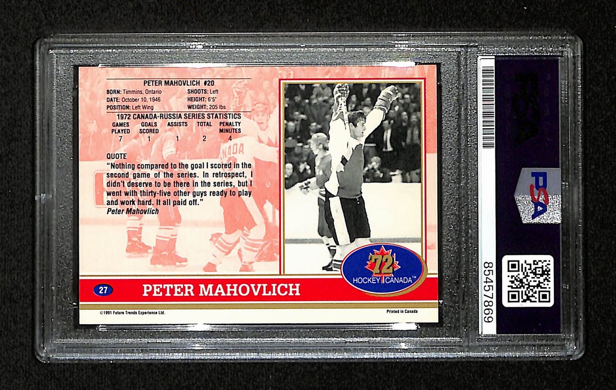 Peter Mahovlich Signed 1991 Future Trends Card #27 1972 Canada PSA/DNA 195168