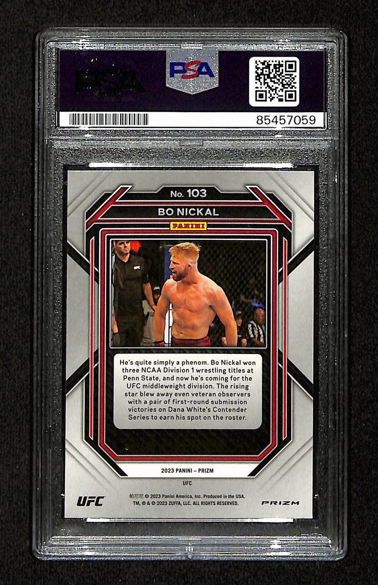Bo Nickal Signed/Auto 2023 UFC Panini Prizm Rookie RC Card #103 PSA/DNA 195178
