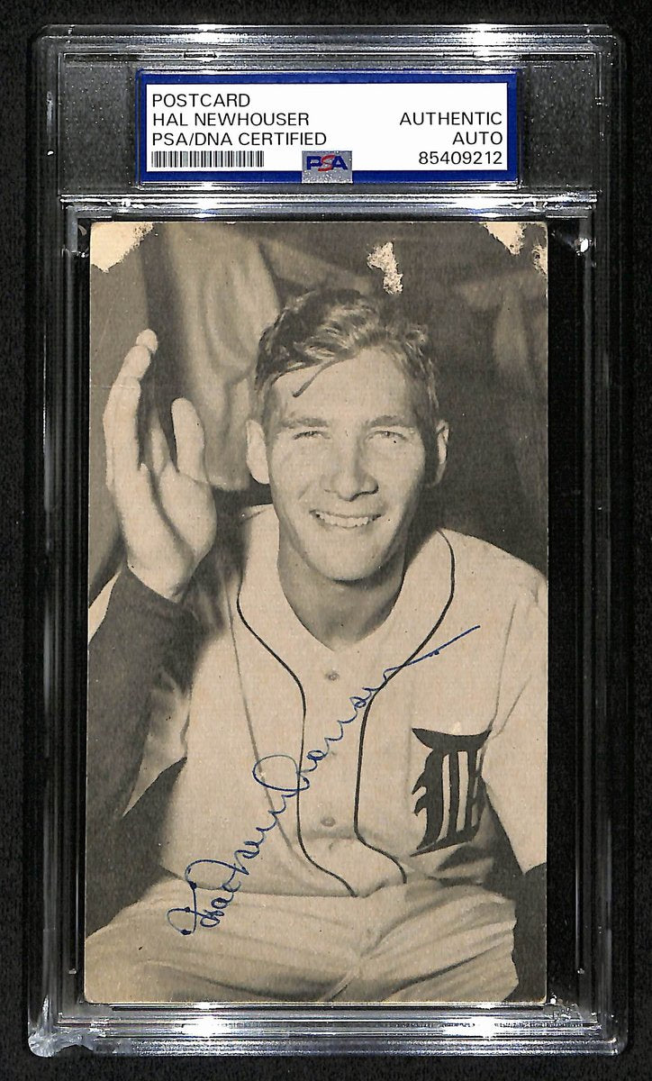 Hal Newhouser HOF Signed/Auto 3x5 Postcard Detroit Tigers PSA/DNA 195038