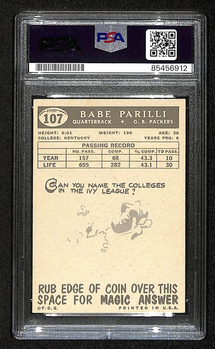 Babe Parilli Signed/Auto 1959 Topps Card #107 Green Bay Packers PSA/DNA 195040