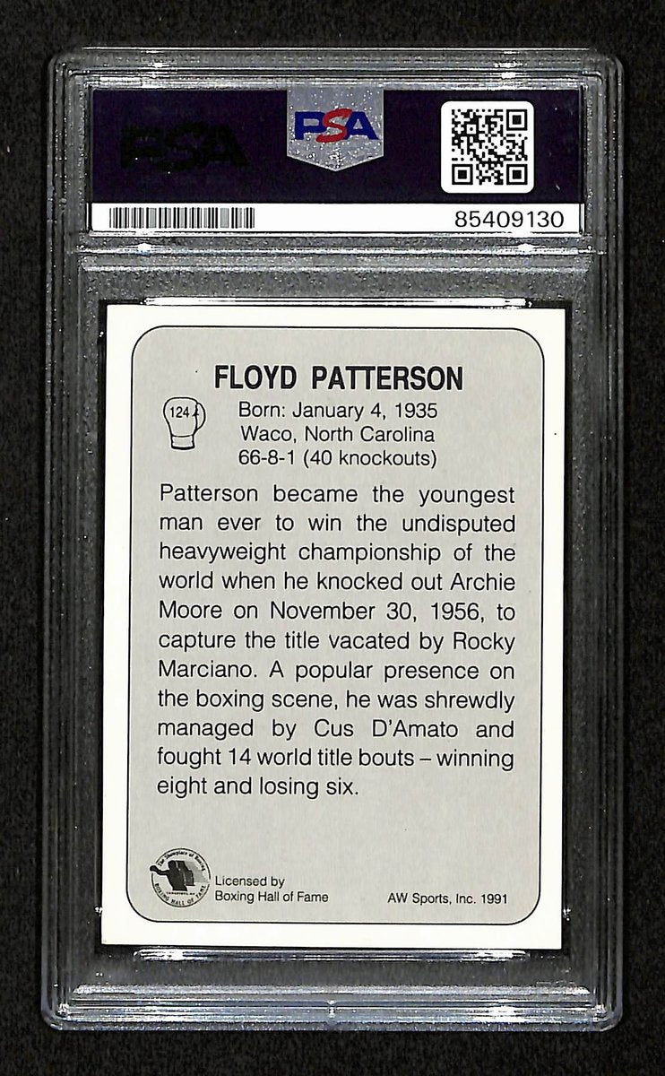 Floyd Patterson Signed/Auto 1991 AW Sports Boxing Card #124 PSA/DNA 194845