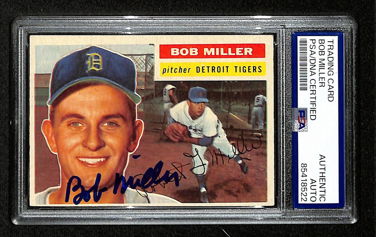 Bob Miller Signed/Auto 1956 Bowman Card #263 Detroit Tigers PSA/DNA 194879