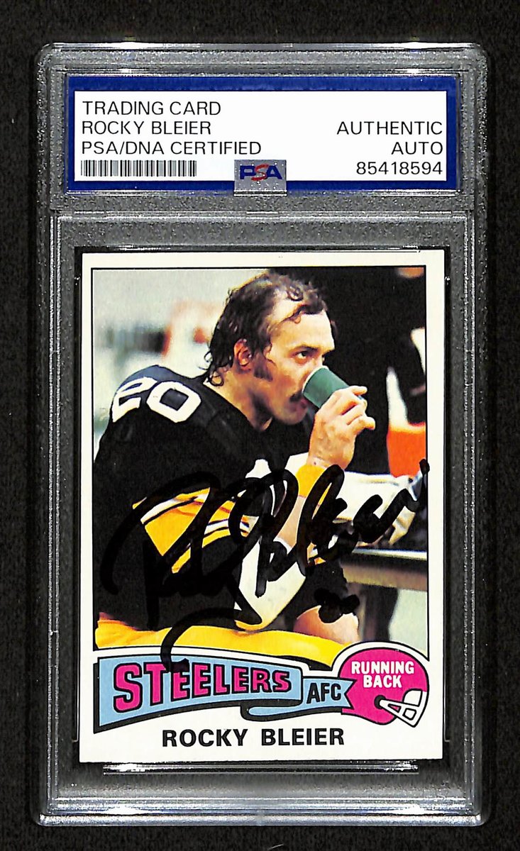 Rocky Bleier HOF Signed/Auto 1975 Topps RC Card #39 Steelers PSA/DNA 194846