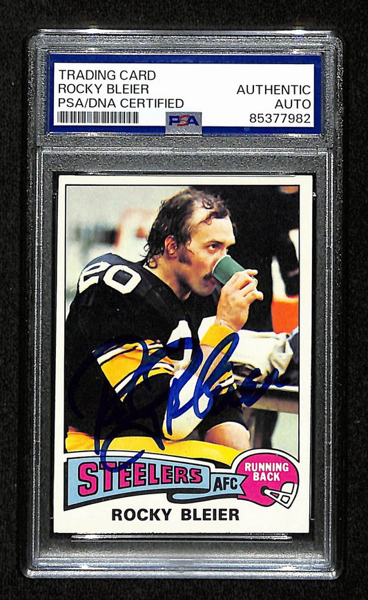 Rocky Bleier HOF Signed/Auto 1975 Topps RC Card #39 Steelers PSA/DNA 194847