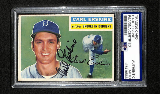 Carl Erskine Signed/Auto 1956 Topps Card #233 Brooklyn Dodgers PSA/DNA 194850