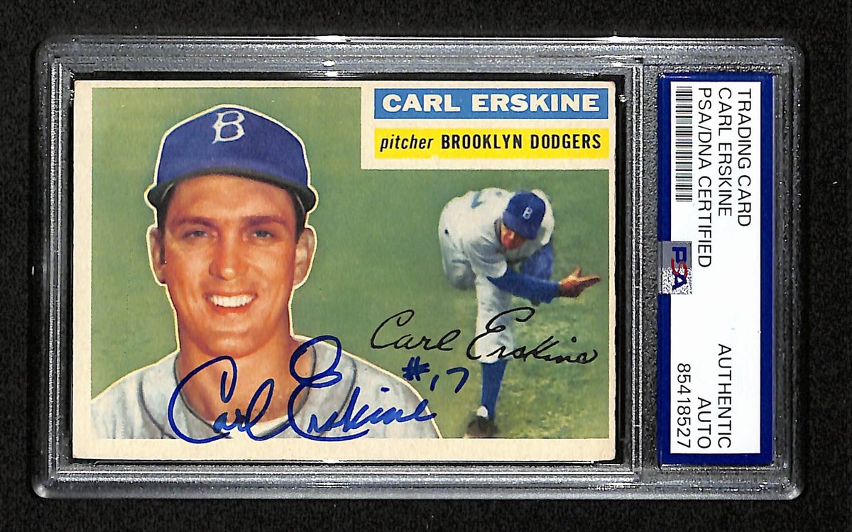Carl Erskine Signed/Auto 1956 Topps Card #233 Brooklyn Dodgers PSA/DNA 194851