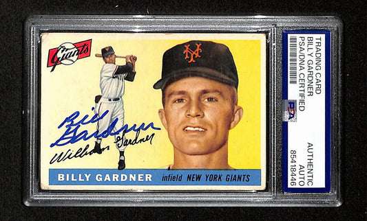 Billy Gardner Signed/Auto 1955 Topps Card #27 New York Giants PSA/DNA 195382