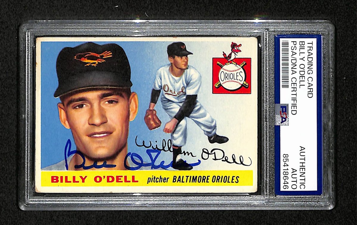 Billy O'Dell Signed/Auto 1955 Topps Card #57 Baltimore Orioles PSA/DNA 195388