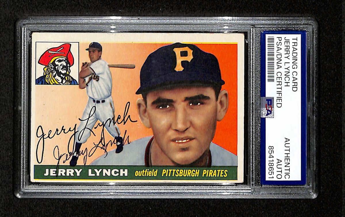 Jerry Lynch Signed/Auto 1955 Topps Card #142 Pittsburgh Pirates PSA/DNA 195399