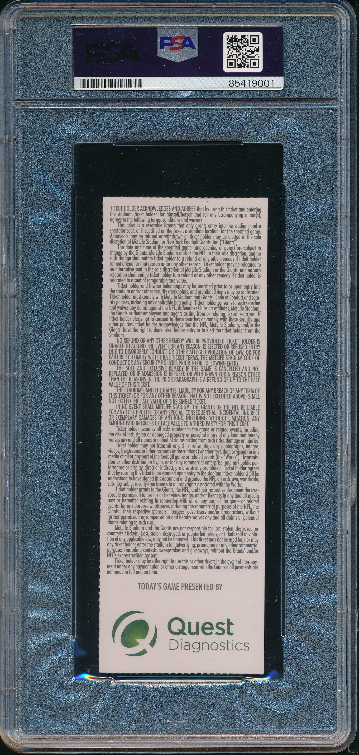 Saquon Barkley Signed 2018 Giants vs. Jaguars Full Ticket NFL Debut PSA 196002