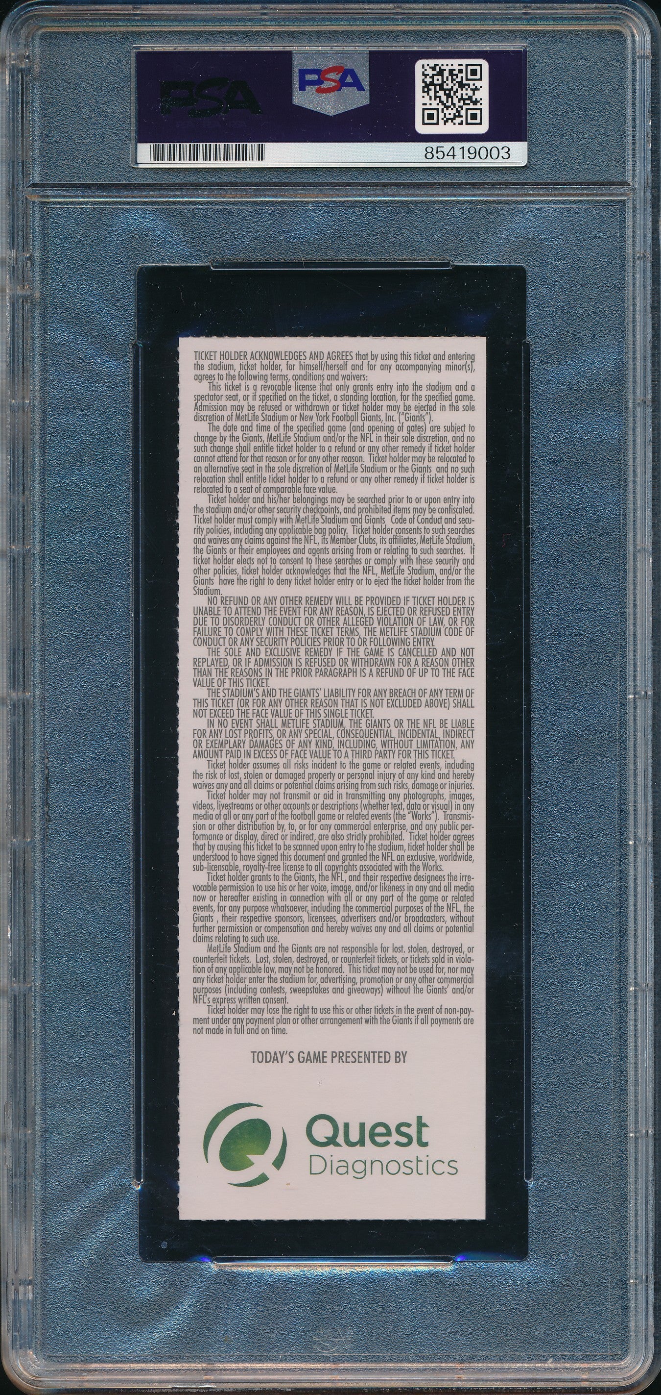 Saquon Barkley Signed 2018 Giants vs. Jaguars Full Ticket NFL Debut PSA 196003