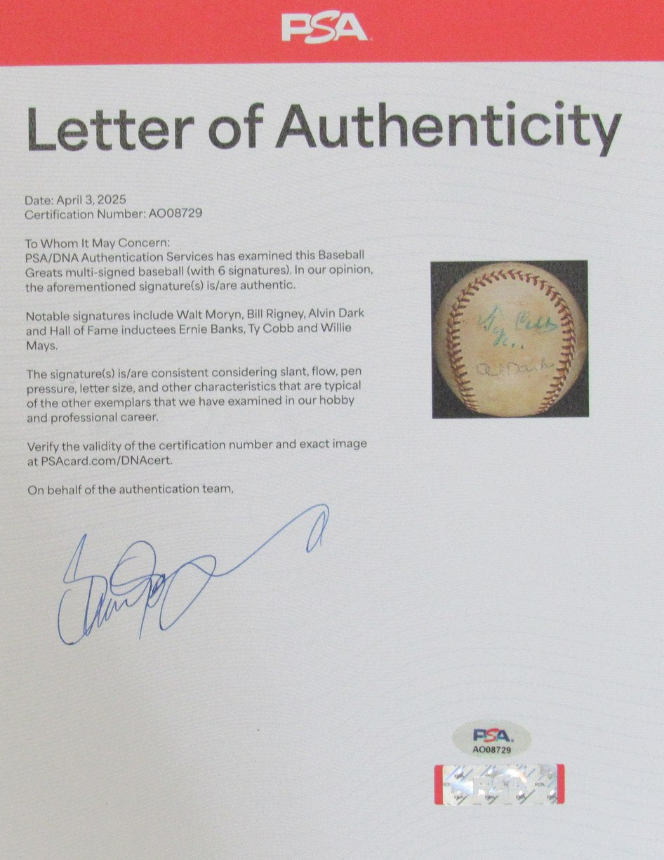 Baseball Greats Multi-Signed by (6) Arizona Mexico League Baseball PSA/DNA 19642