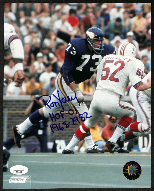 Ron Yary Minnesota Vikings Signed/Inscribed HOF 8x10 Photo JSA 196643