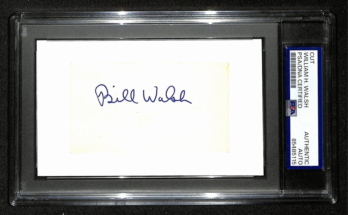 Bill Walsh HOF Signed/Autographed Cut on 3x5 Index Card 49ers PSA/DNA 194527