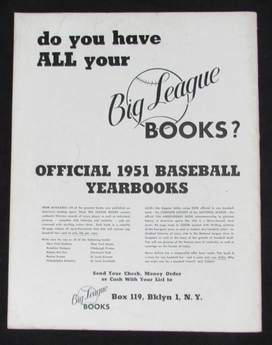 Boston Red Sox 1951 Yearbook 195684