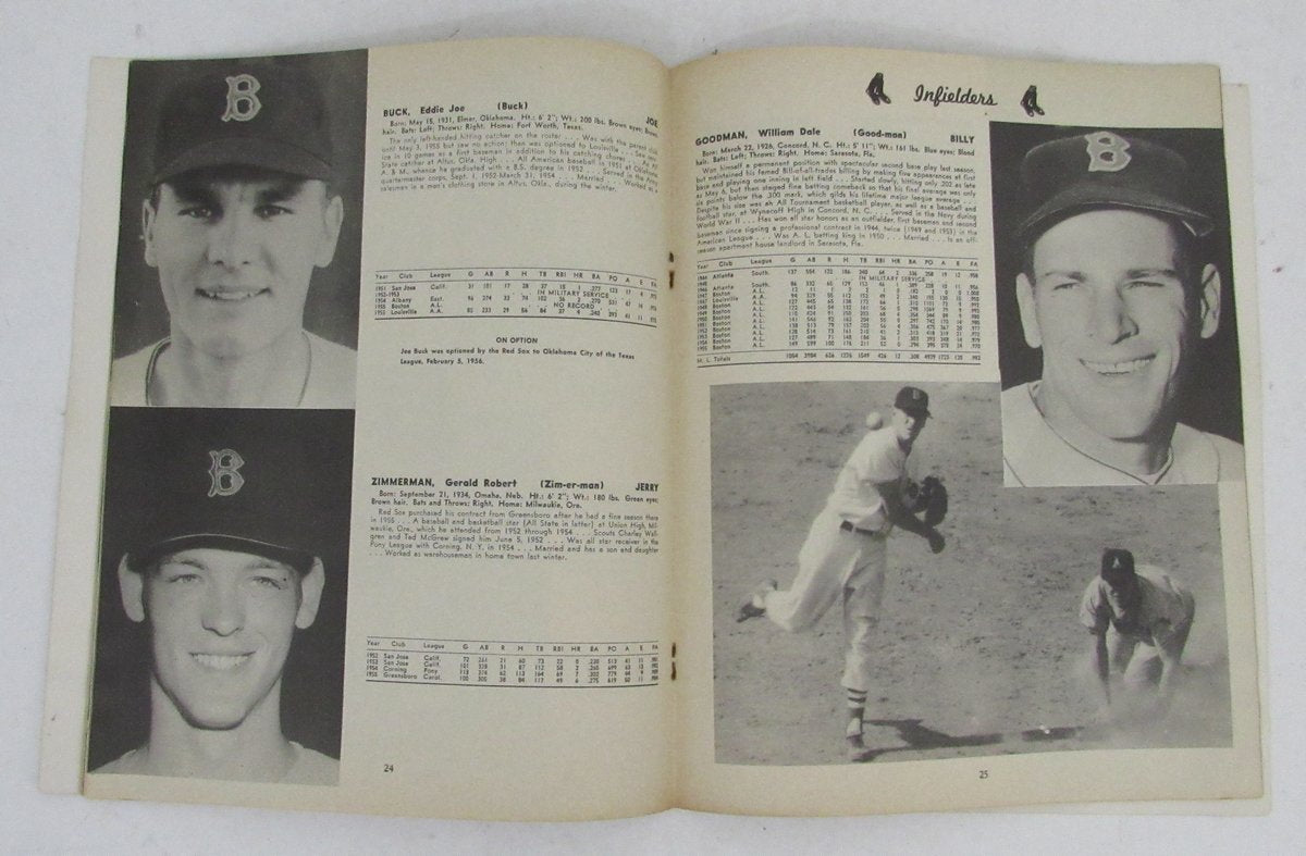 Boston Red Sox 1956 Yearbook Official Records of All Players 195685