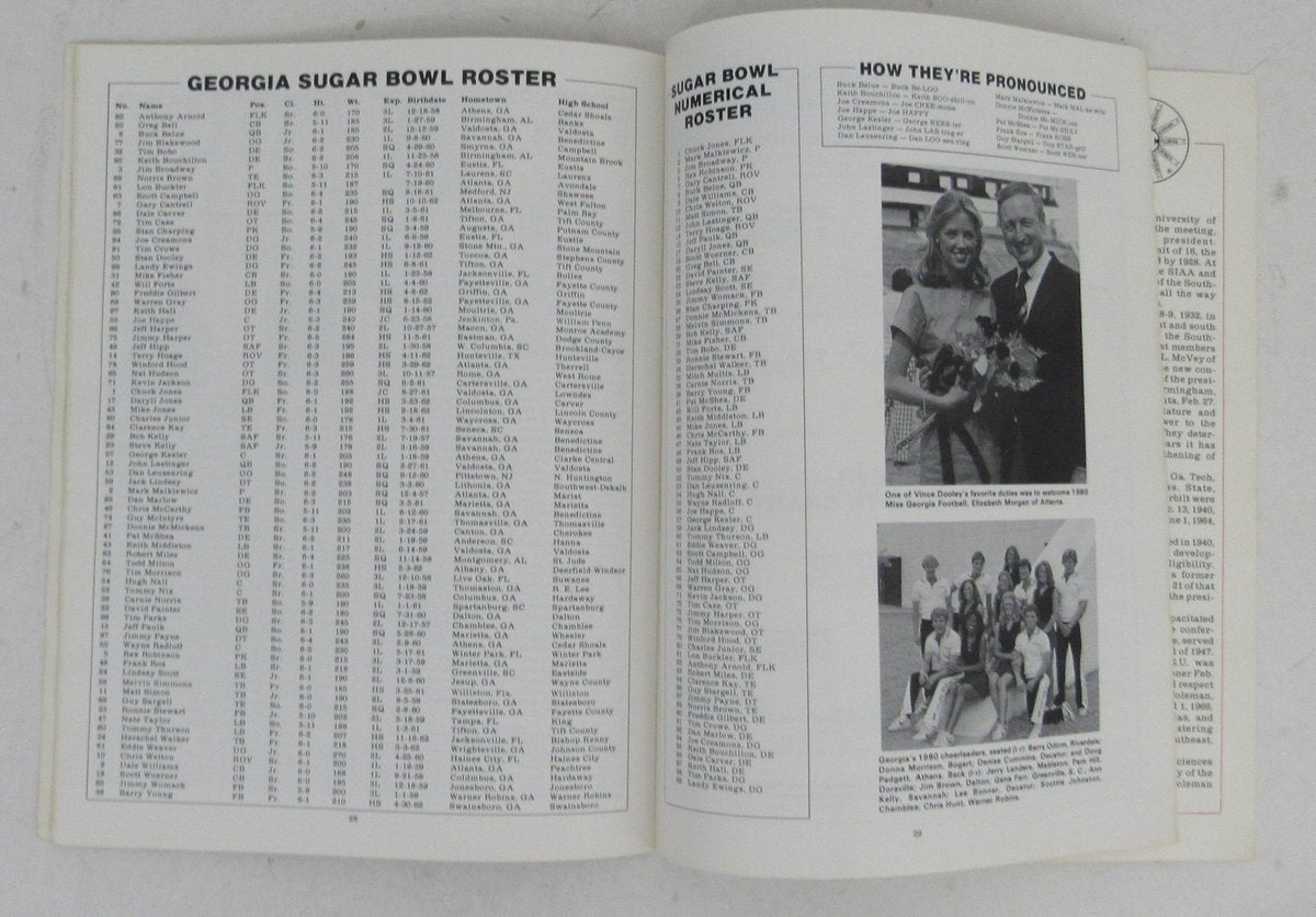 January 1, 1981 Sugar Bowl Press/Media Guide Georgia vs. Notre Dame 195693