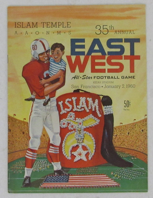 January 2, 1960 Islam Temple Football Game Program East/West All-Stars 195696