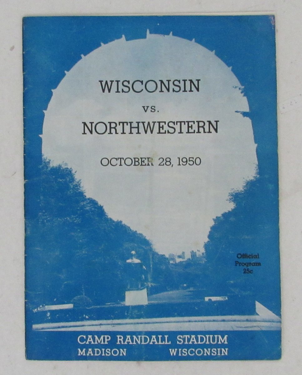 October 28, 1950 College Football Game Program Wisconsin vs. Northwestern 195698