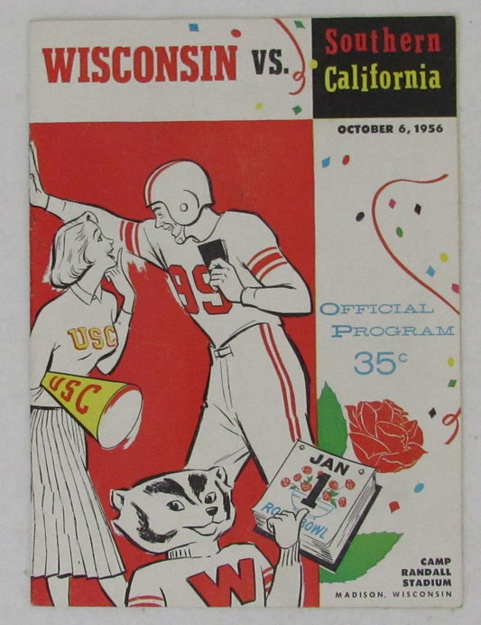 October 6, 1956 College Football Game Program Wisconsin vs. USC 195701