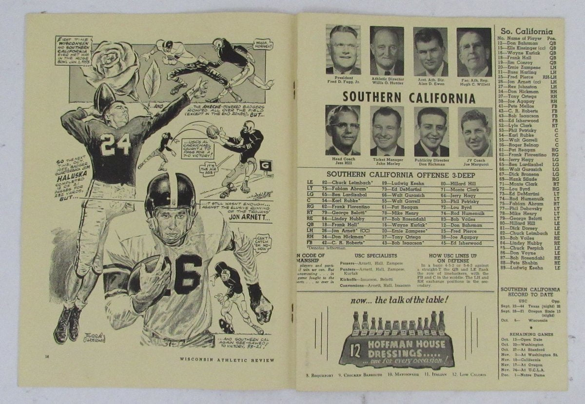 October 6, 1956 College Football Game Program Wisconsin vs. USC 195701