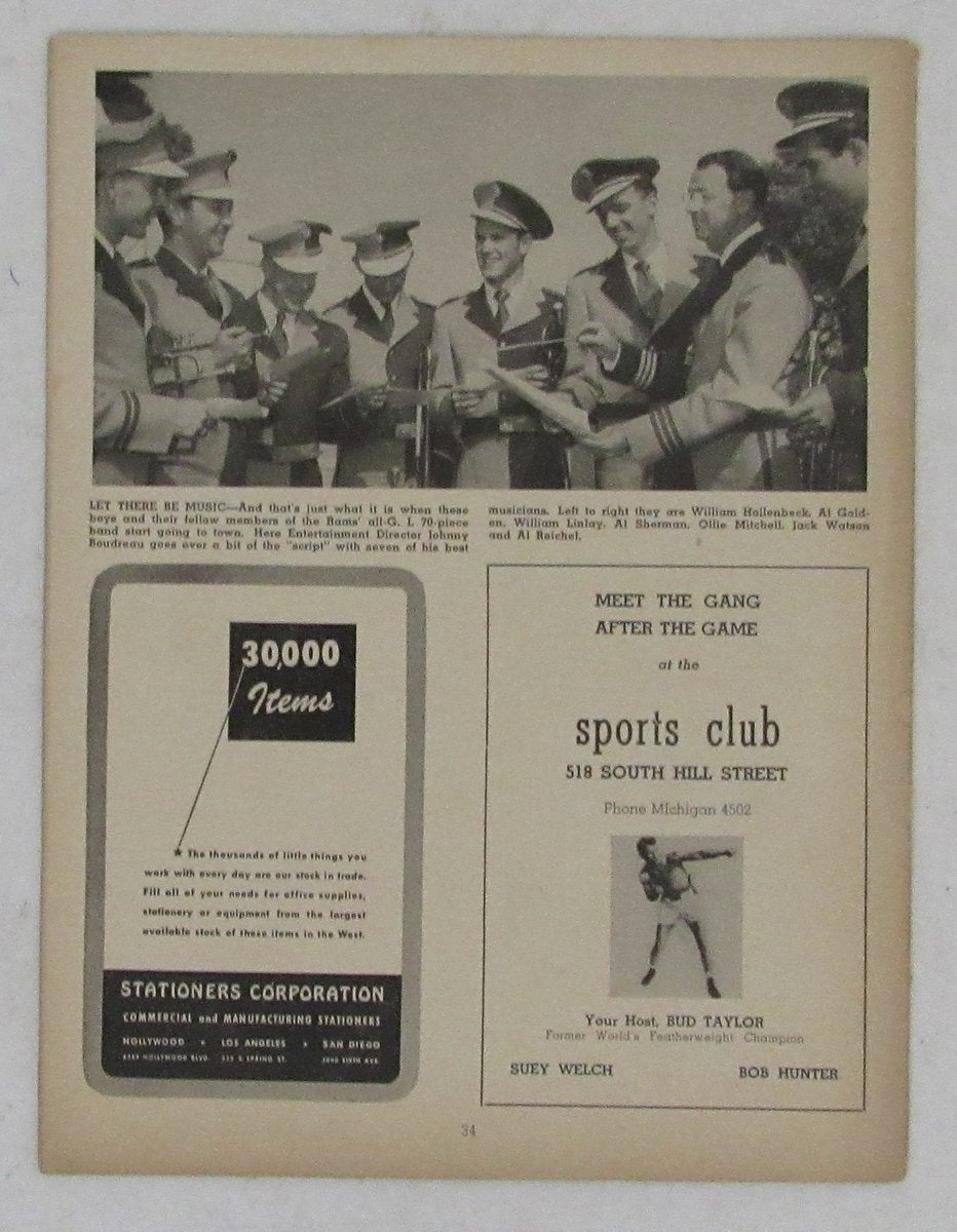 October 19, 1947 NFL Game Program LA Rams vs. Chicago Cardinals 195703