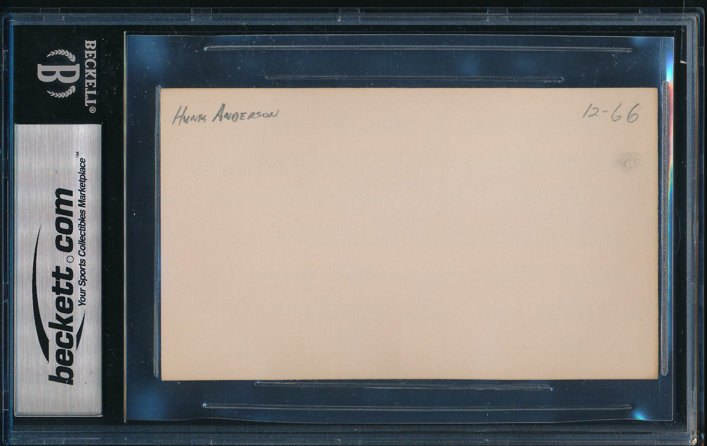 Hunk Anderson HOF Signed/Auto 3x5 Index Card Bears/Notre Dame Beckett 195735