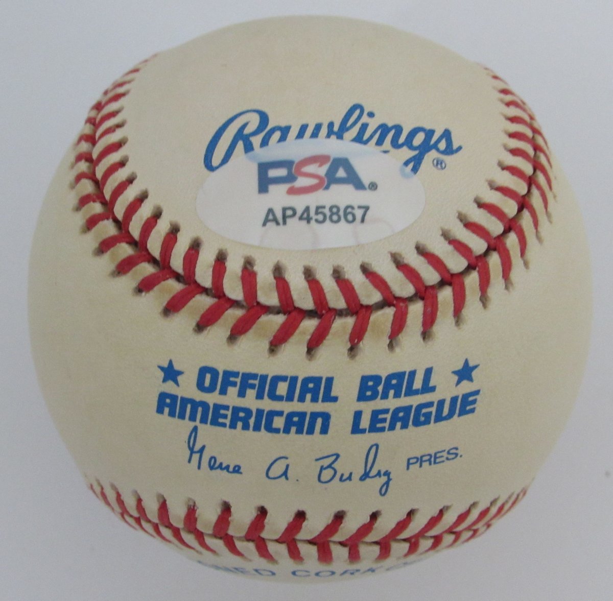 Whitey Ford HOF Signed/Autographed OAL Baseball New York Yankees PSA/DNA 195801
