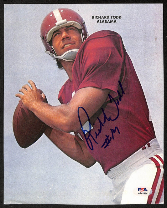 Richard Todd Signed/Autographed 8x10 Photo Alabama PSA/DNA 196671
