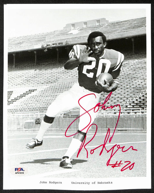 John Rodgers Signed/Autographed 8x10 Photo Nebraska Heisman PSA/DNA 196675