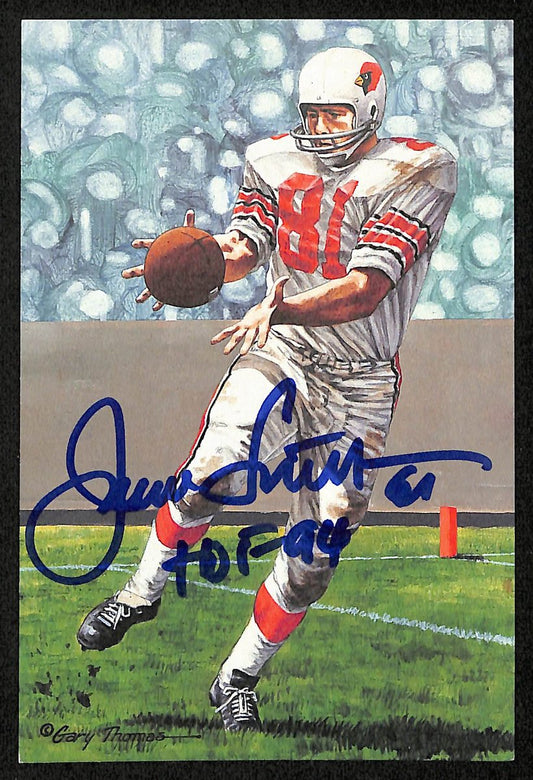 Jackie Smith Signed/Inscr 1994 Goal Line Art GLAC Postcard Cardinals JSA 196054