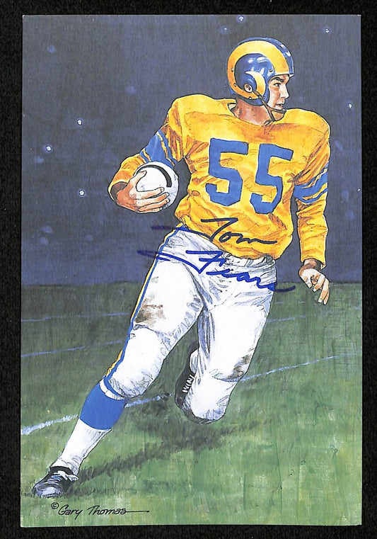 Tom Fears HOF Signed/Auto 1989 Goal Line Art GLAC Postcard Rams JSA 196059