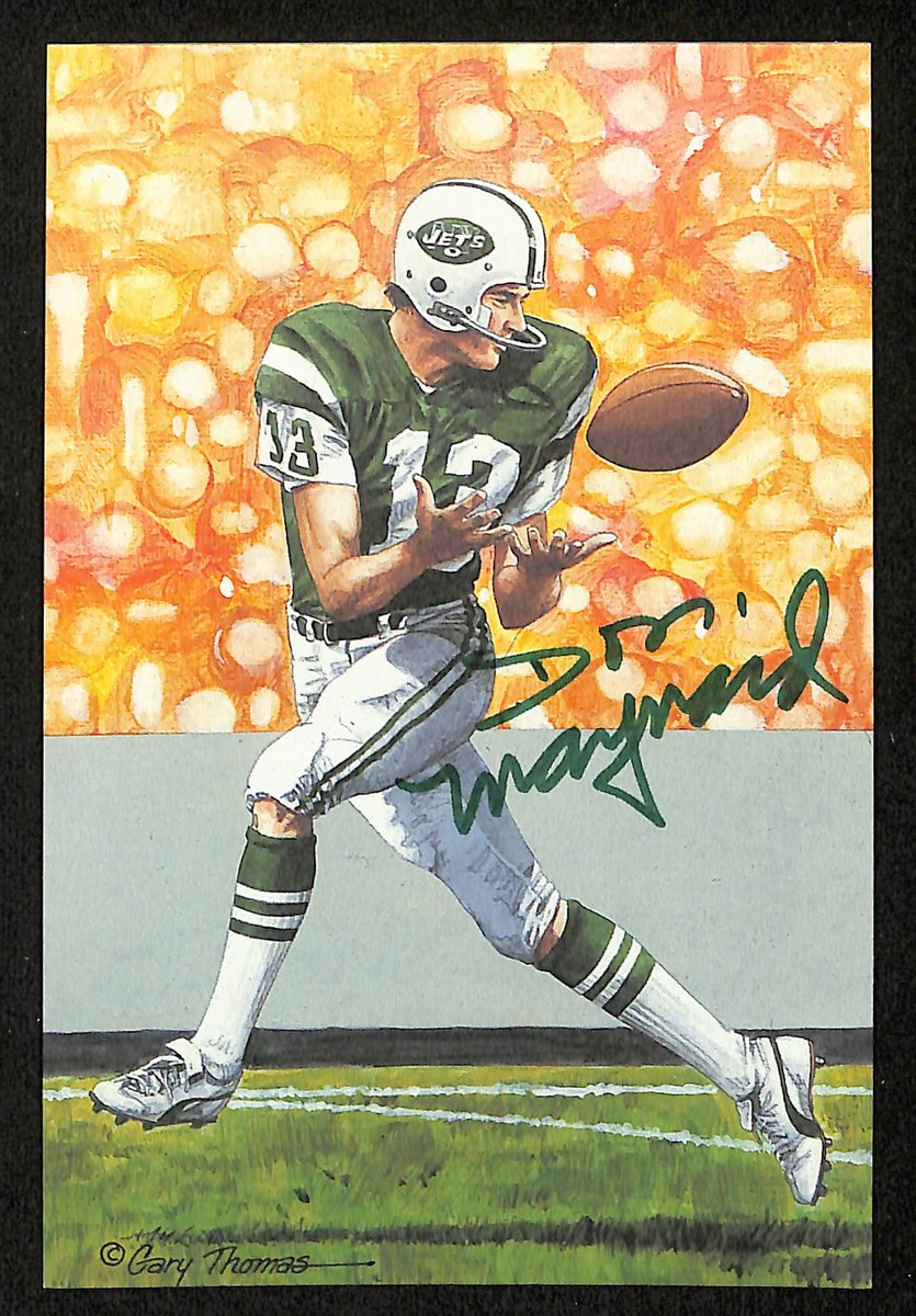 Don Maynard HOF Signed/Auto 1993 Goal Line Art GLAC Postcard Jets JSA 196060