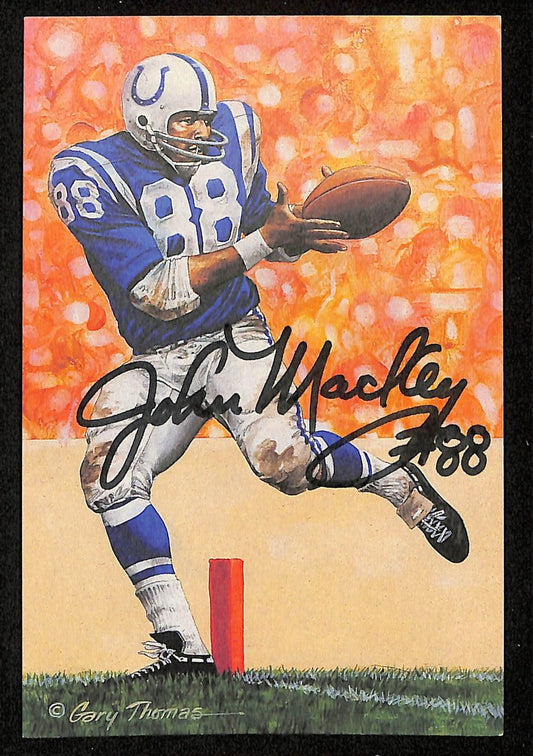 John Mackey HOF Signed/Auto 1992 Goal Line Art GLAC Postcard Colts JSA 196066