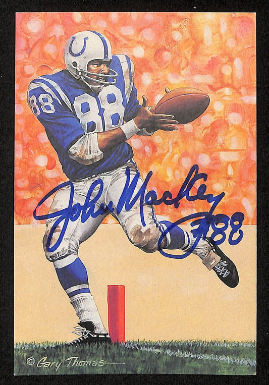 John Mackey HOF Signed/Auto 1992 Goal Line Art GLAC Postcard Colts JSA 196067