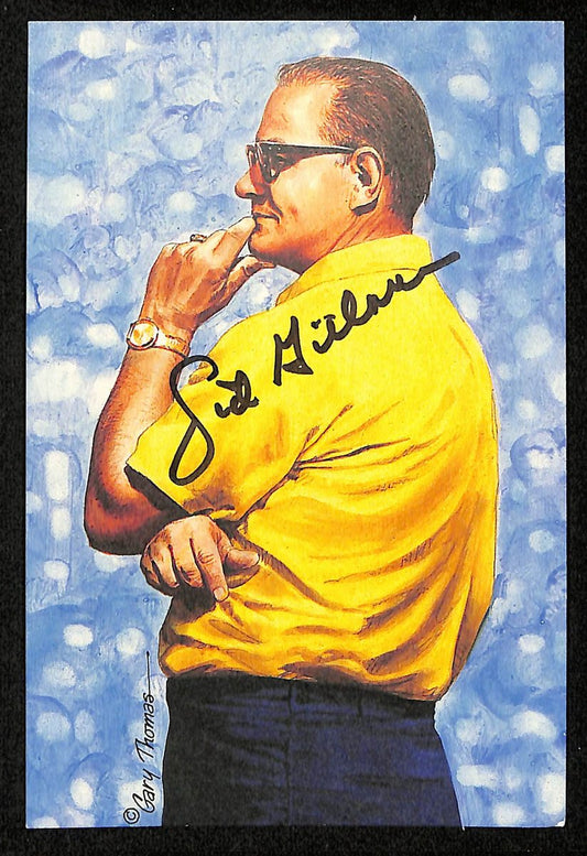 Sid Gillman HOF Signed/Auto 1992 Goal Line Art GLAC Postcard Chargers JSA 196070