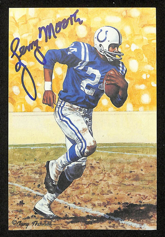 Lenny Moore HOF Signed/Auto 1993 Goal Line Art GLAC Postcard Colts JSA 196075