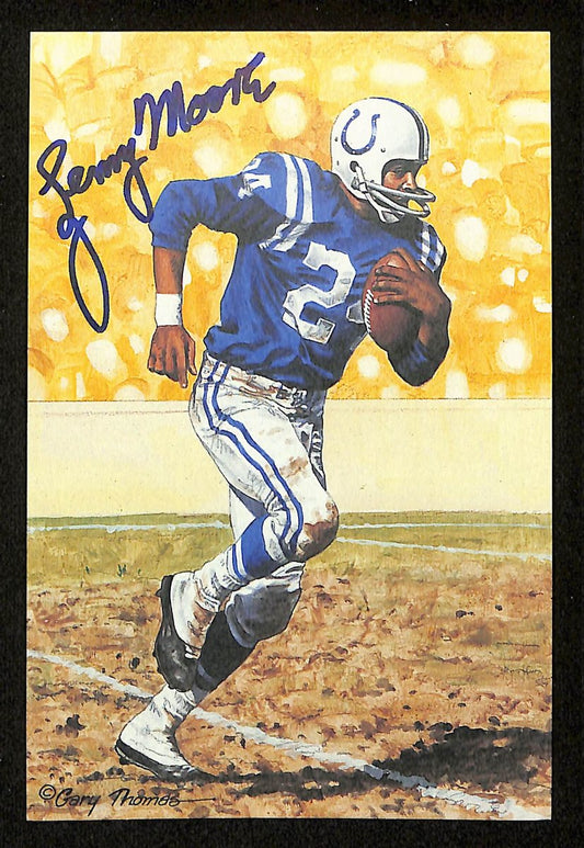 Lenny Moore HOF Signed/Auto 1993 Goal Line Art GLAC Postcard Colts JSA 196076