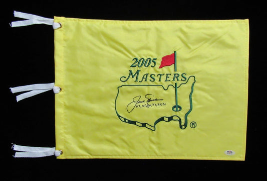 Jack Nicklaus Signed/Inscribed 2005 Masters Pin Flag PSA/DNA 194626