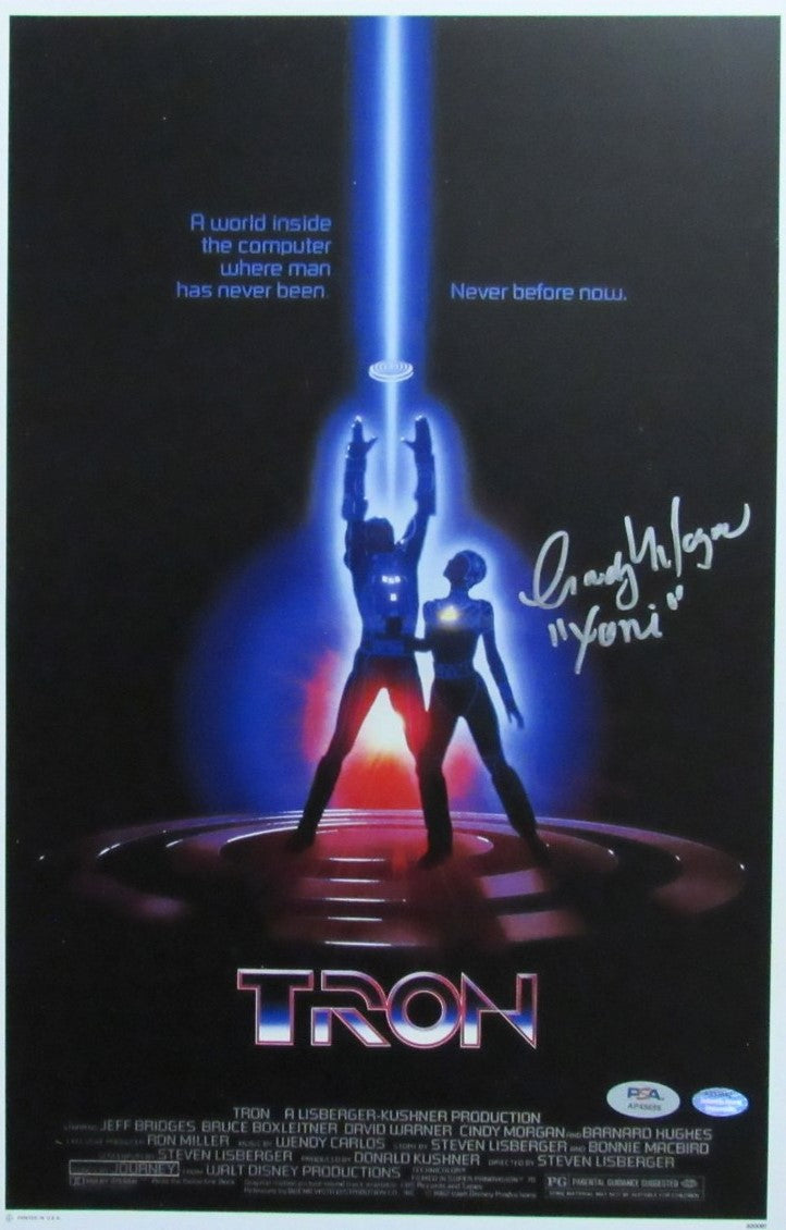 Cindy Morgan Signed/Inscribed "Yoni" 11x17 Movie Poster "Tron" PSA/DNA 195855