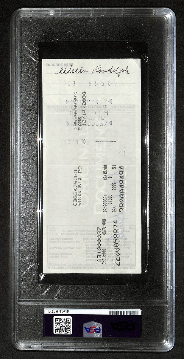 Willie Randolph NY Yankees Signed/Autographed 2000 Bank Check PSA/DNA 194528