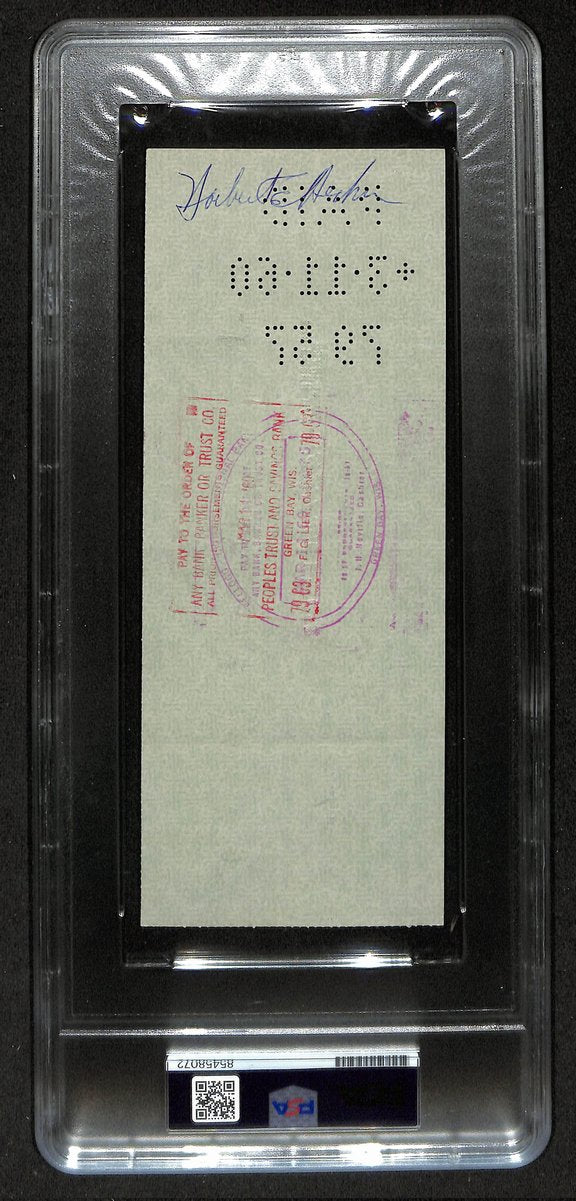 Vince Lombardi HOF Packers Signed/Autographed 1960 Bank Check PSA/DNA 194544