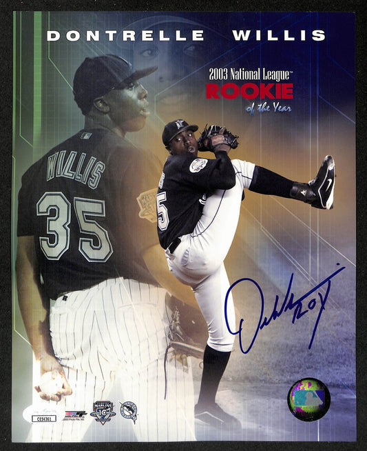 Dontrelle Willis Signed 8x10 Photo 2003 NL Rookie Florida Marlins JSA 196187