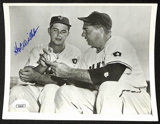 Hoyt Wilhelm HOF Signed 8x10 B/W 1952 Press Photo New York Giants JSA 196639