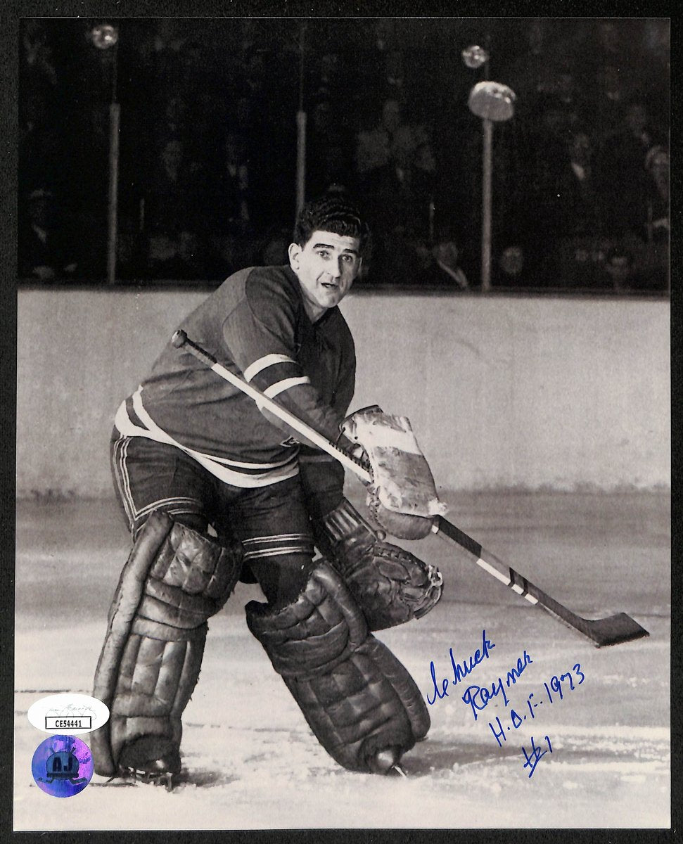 Chuck Rayner HOF Signed/Inscribed 8x10 B/W Photo New York Rangers JSA 196640