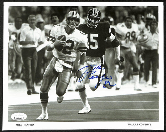 Mike Renfro Signed/Autographed 8x10 B/W Photo Dallas Cowboys JSA 196645
