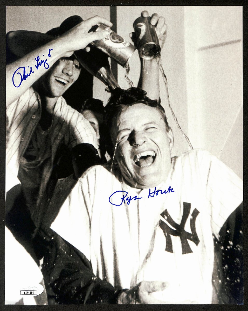 Phil Linz/Ralph Houck Dual-Signed/Autographed 8x10 B/W Photo Yankees JSA 196663