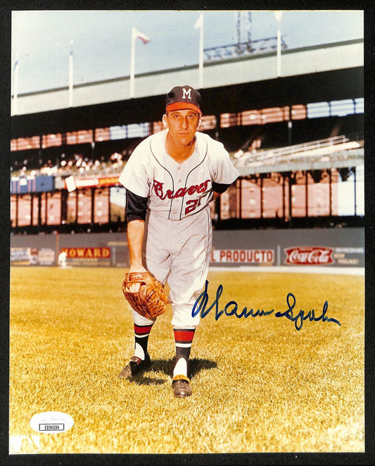 Warren Spahn HOF Signed/Autographed 8x10 Photo Milwaukee Braves JSA 196160